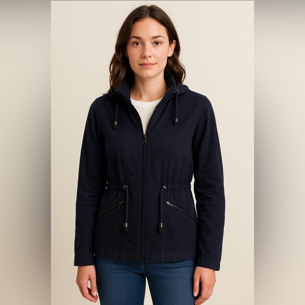 Bonita Women's Navy Utility Gorpcore Outdoor Hiking Jacket. Size-Medium